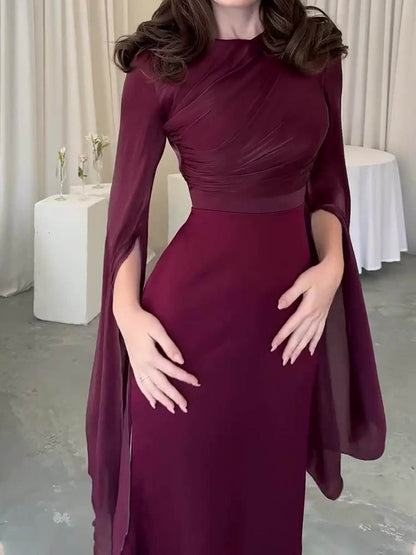 Mia Elegant Solid Color Slim Dress