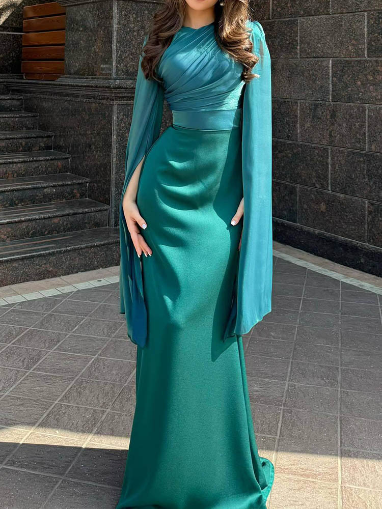 Mia Elegant Solid Color Slim Dress