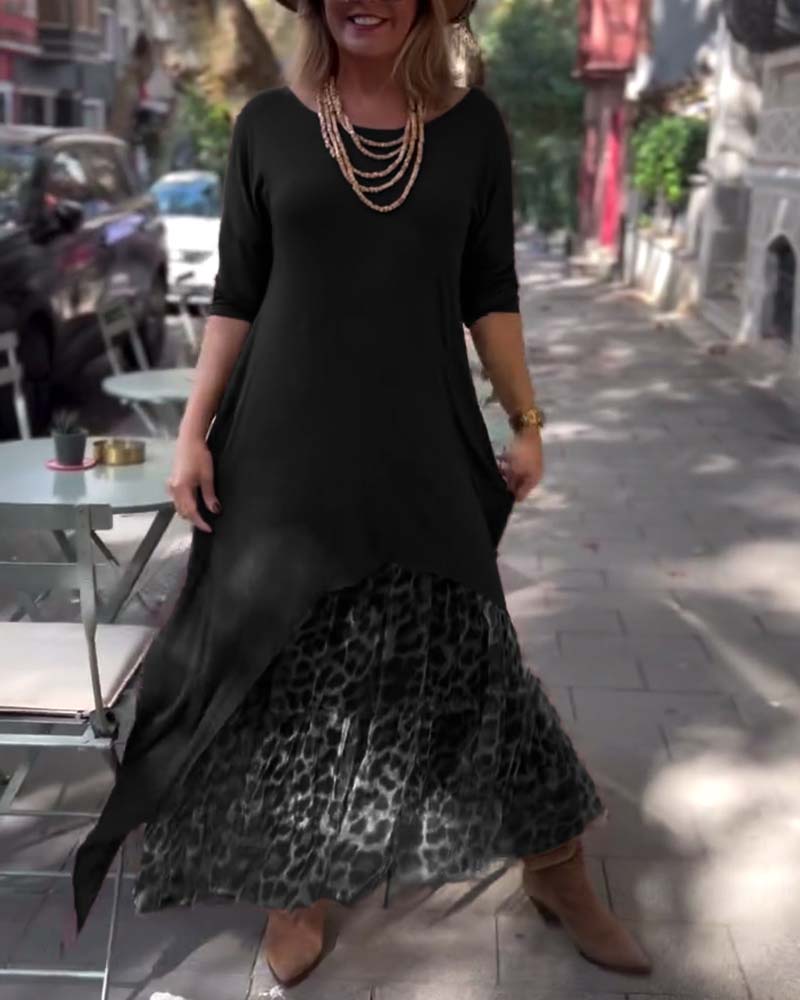 Amira Long Sleeve Dress with Tulle Effect Skirt