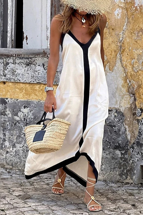 V Neck Color Block Dress