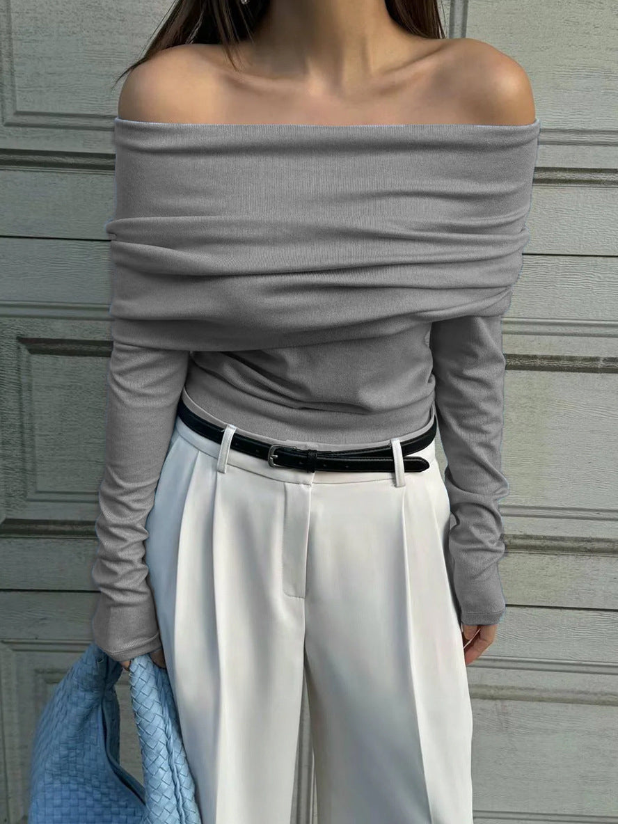 Nora One-shoulder Chest-wrap Sweater