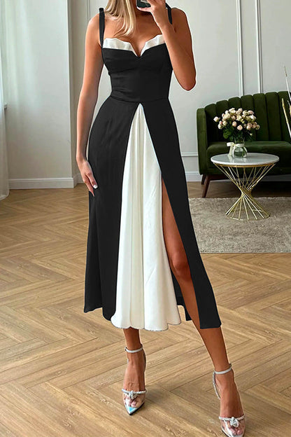 Color Block Midi Cami Dress