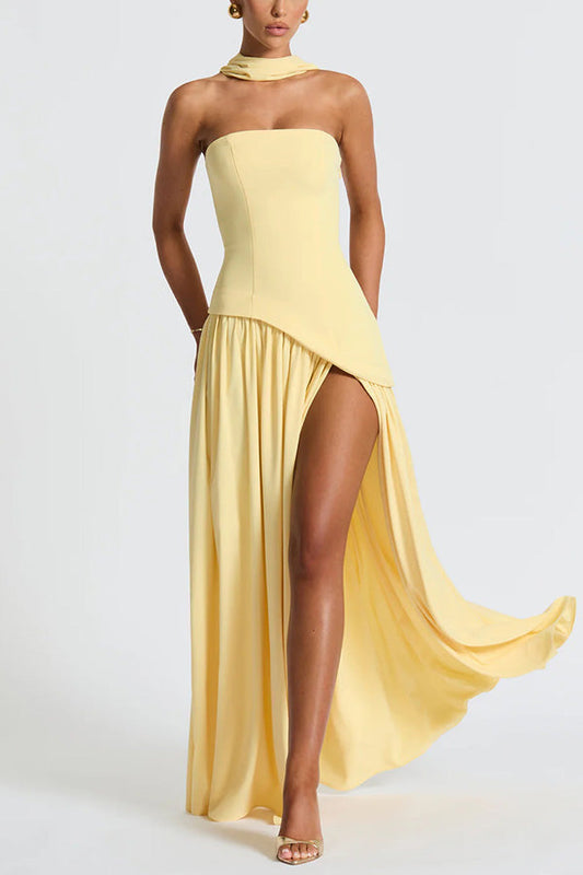 Sarah Elegant Off-Shoulder Chiffon Maxi Dress