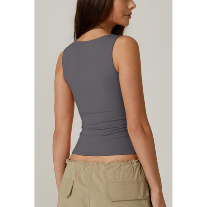 Camila Elegant Sleeveless Square Neck Tank Top
