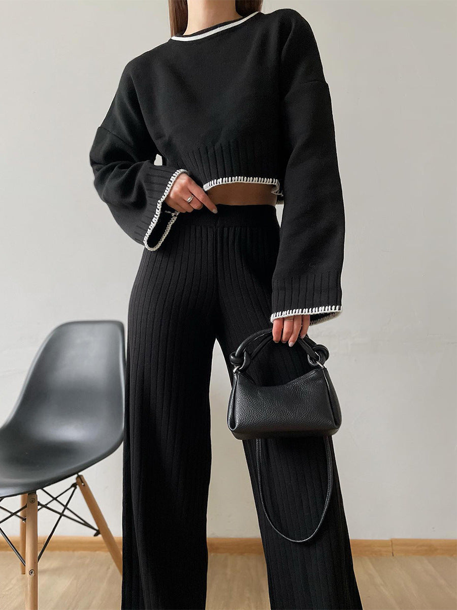 Caroline Minimalism Style Knitted Two-pieces Set