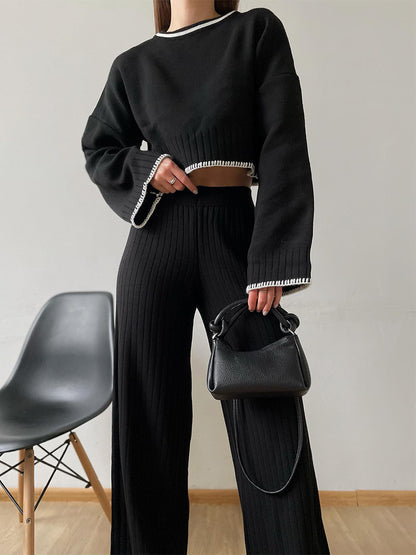 Caroline Minimalism Style Knitted Two-pieces Set