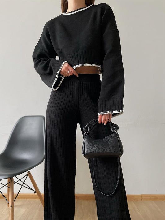 Caroline Minimalism Style Knitted Two-pieces Set
