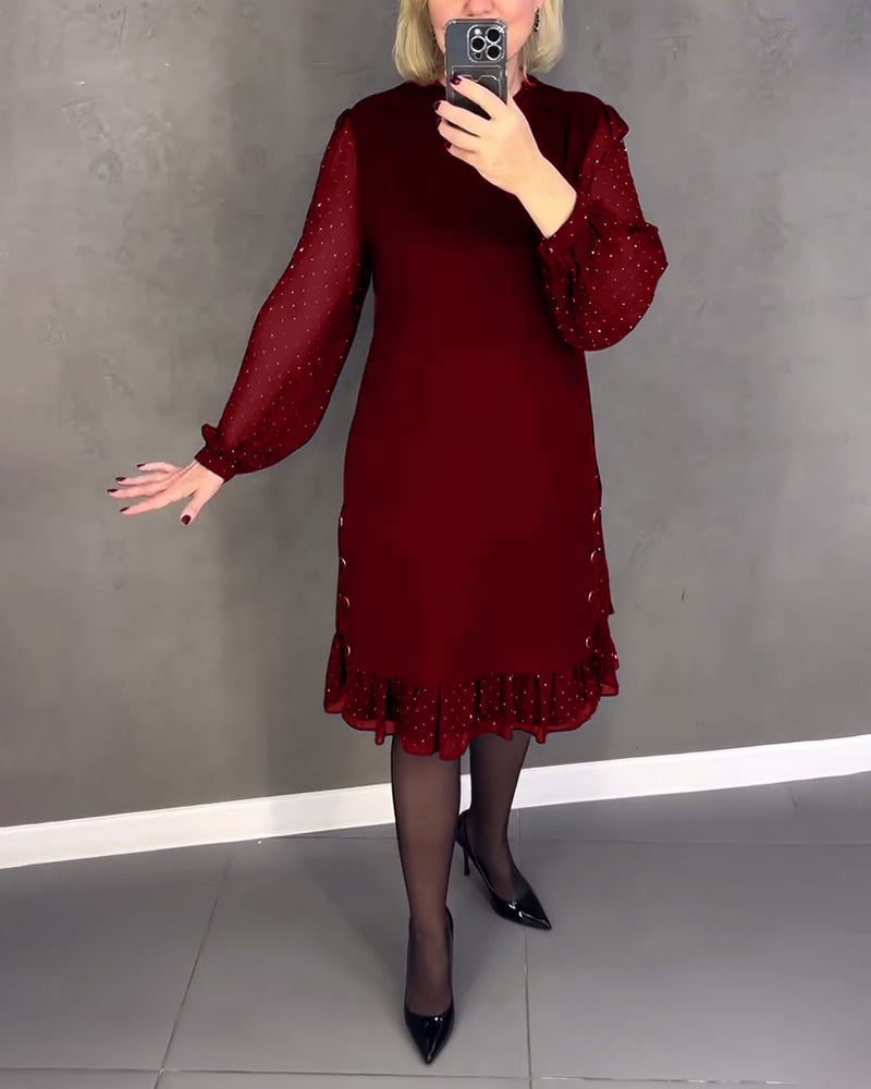 Mia Elegant Sheer Sleeve Dress
