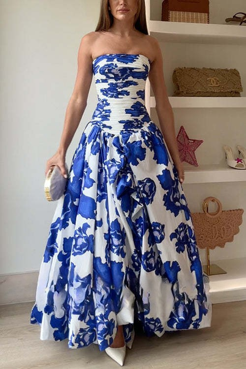 Full Skirt Floral Printed Dress