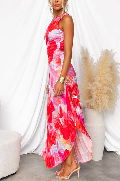 Anna Pleated Summer Midi Dress