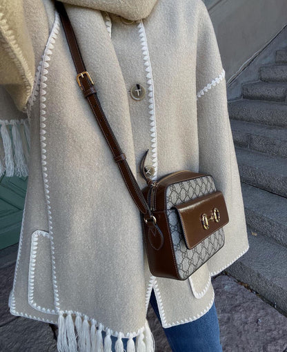 Natalie Hepburn Style Woolen Cape Coat