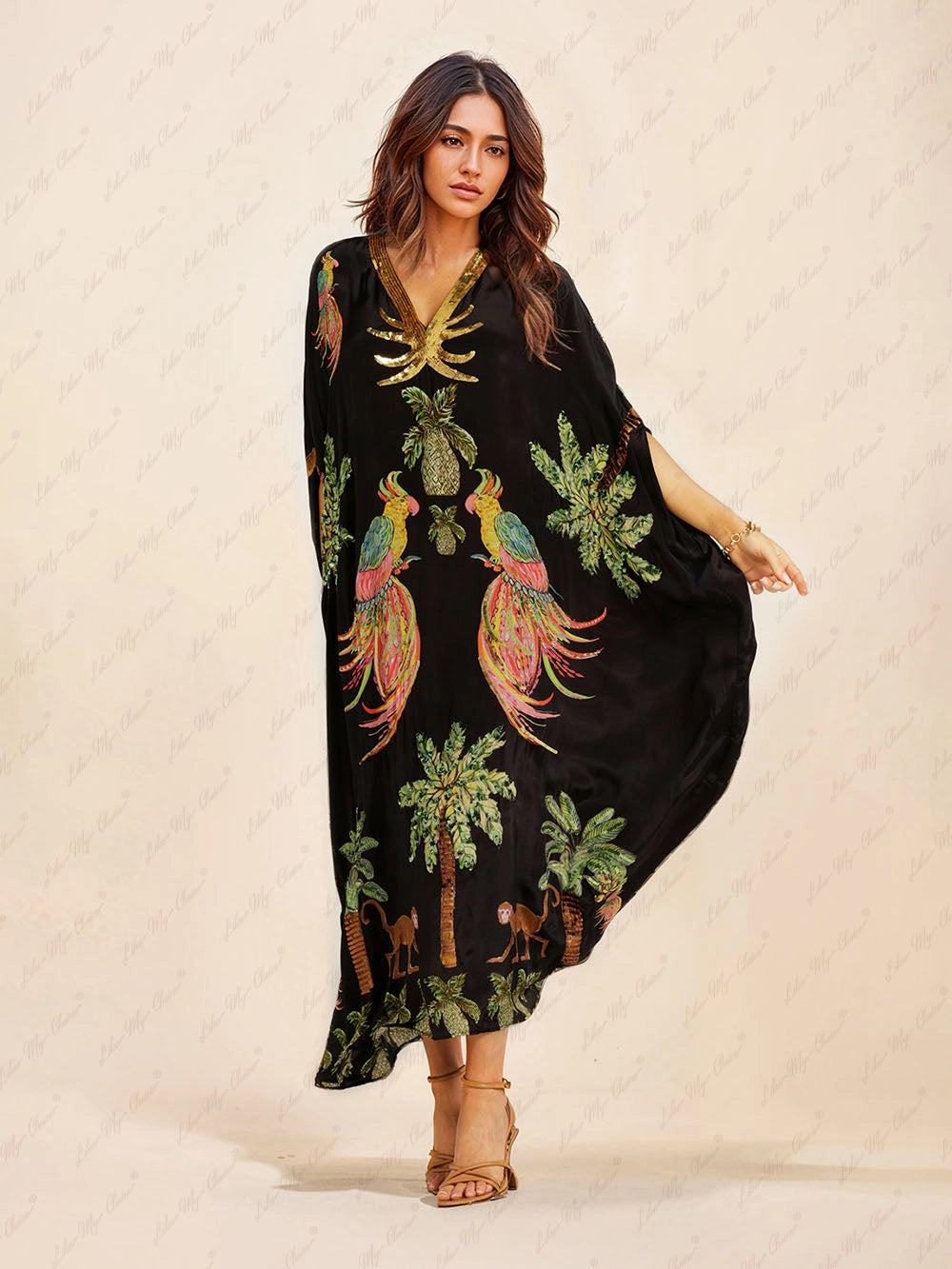 Leah Coconut Print Drop Shoulder Dress