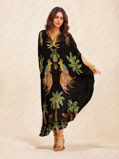 Leah Coconut Print Drop Shoulder Dress