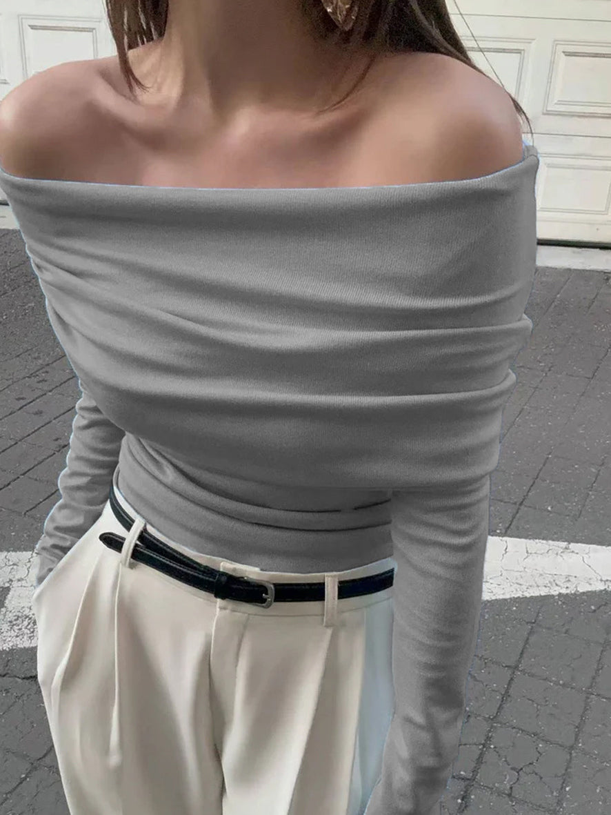 Nora One-shoulder Chest-wrap Sweater