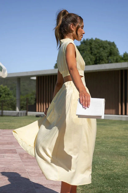 Sleeveless Cutout Midi Dress