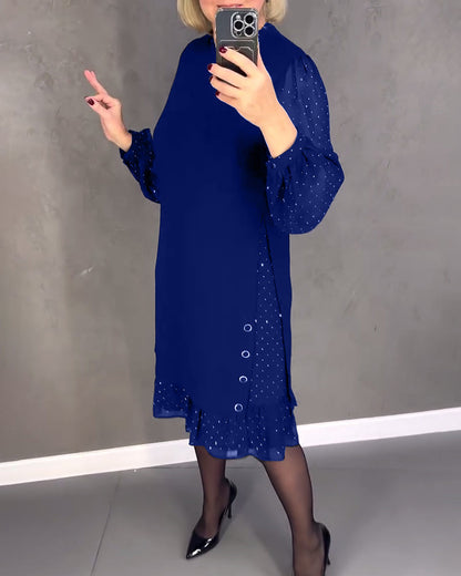 Mia Elegant Sheer Sleeve Dress