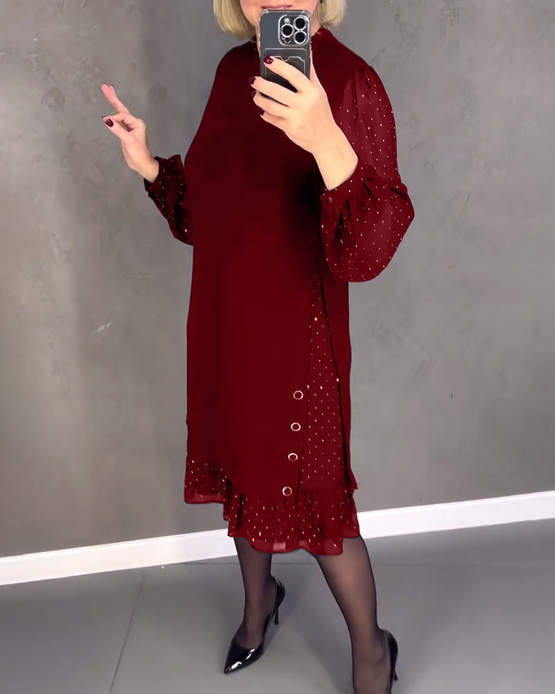 Mia Elegant Sheer Sleeve Dress