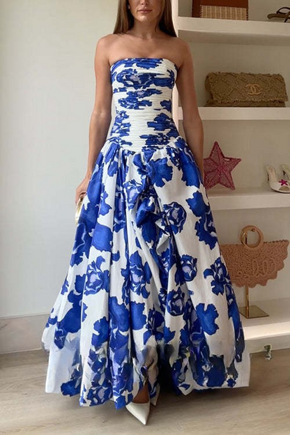 Full Skirt Floral Printed Dress