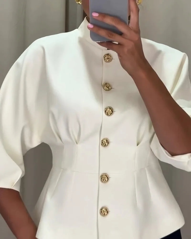 Clara Chic Buttoned Blouse