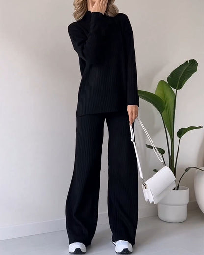 Bella Chic slit casual two-piece set