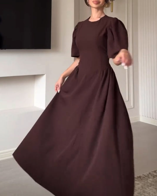 Elegant Crewneck Bow Dress