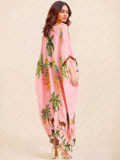 Leah Coconut Print Drop Shoulder Dress