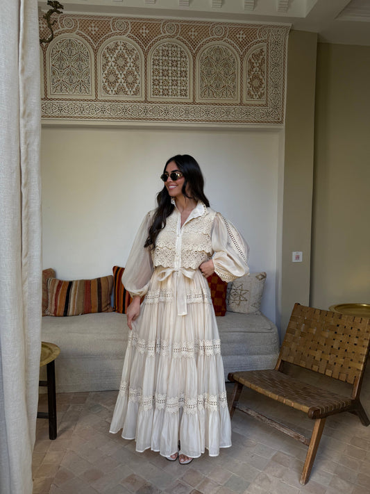 Mia Timeless Beige Midi Dress