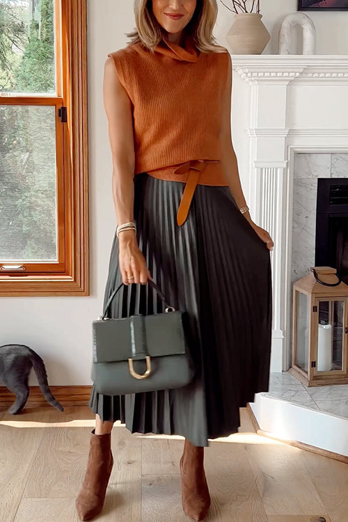 Chloe Sophisticated Strapless Faux Leather Dress