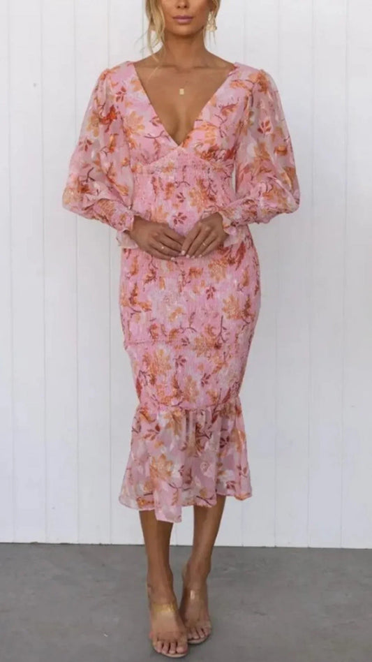 Miley Elegant Floral Print Dress
