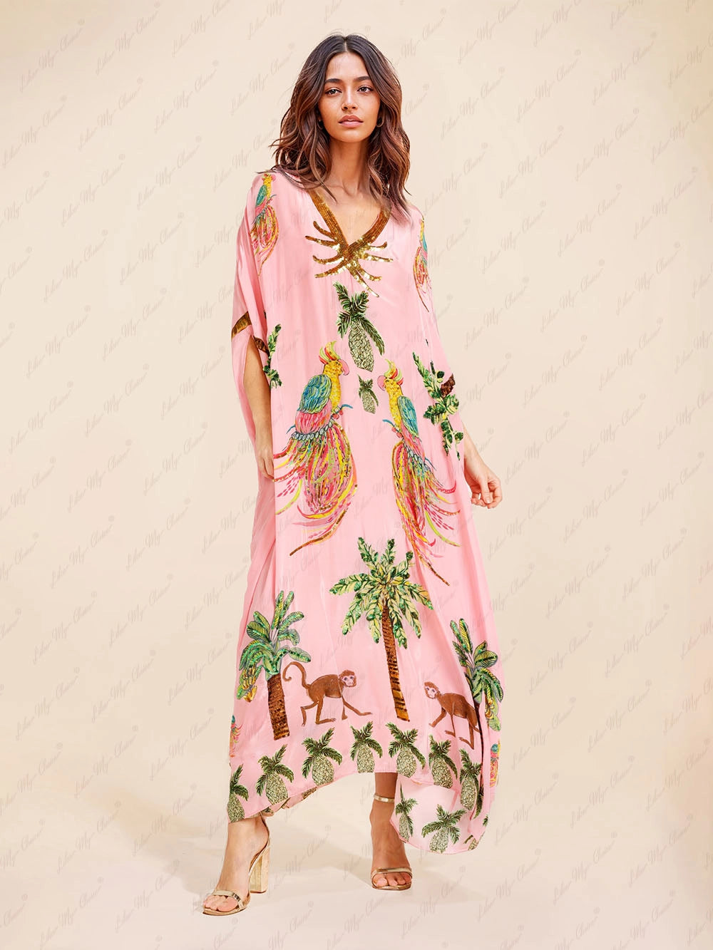 Leah Coconut Print Drop Shoulder Dress