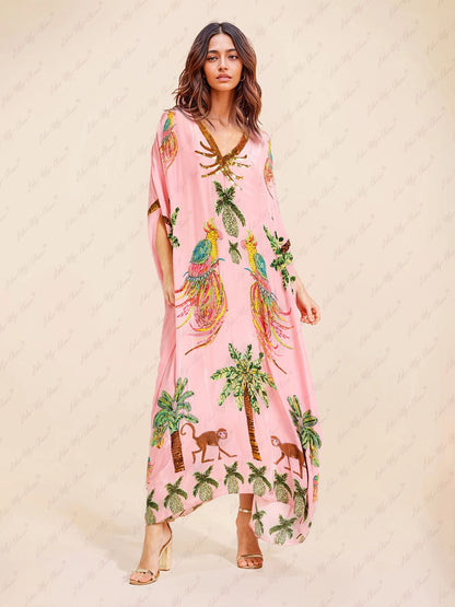 Leah Coconut Print Drop Shoulder Dress