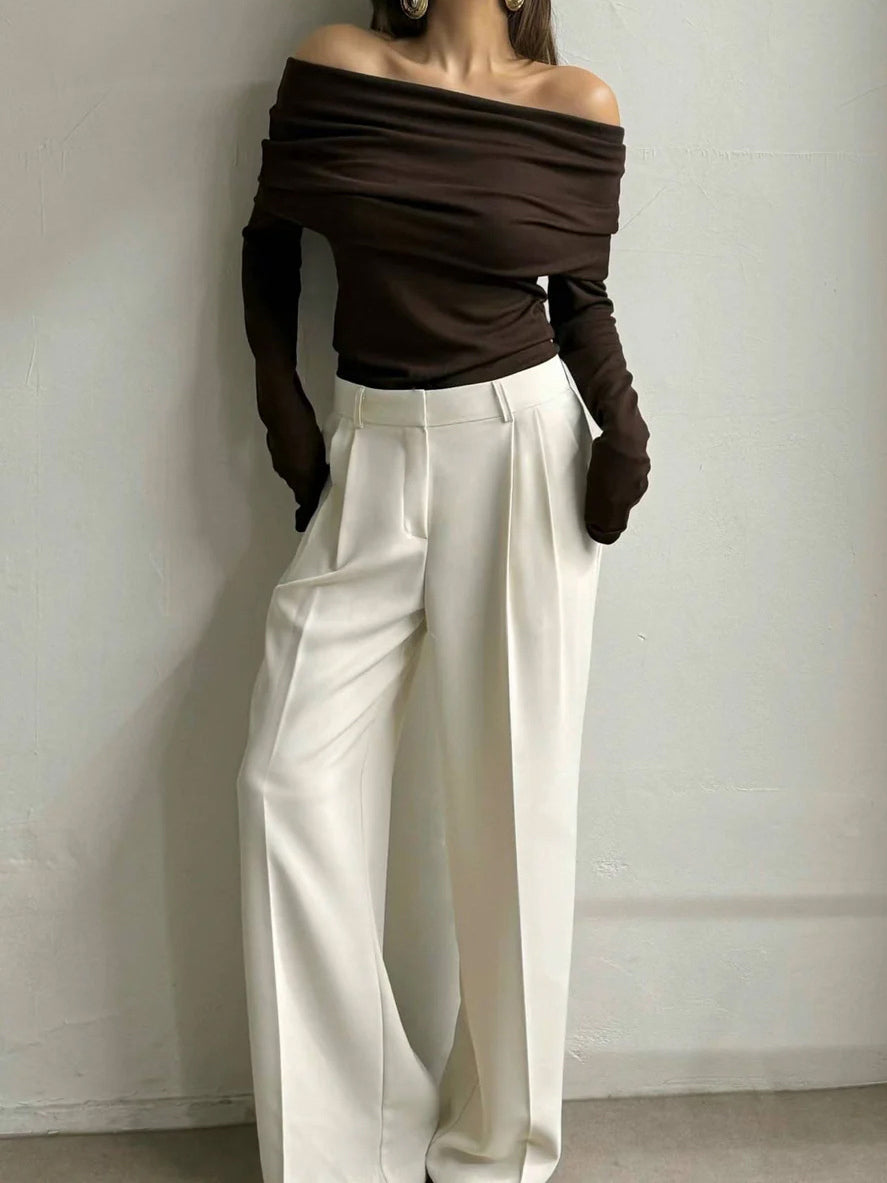 Nora One-shoulder Chest-wrap Sweater