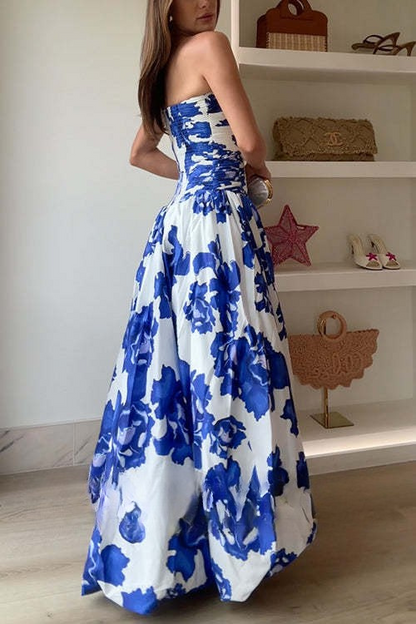 Full Skirt Floral Printed Dress