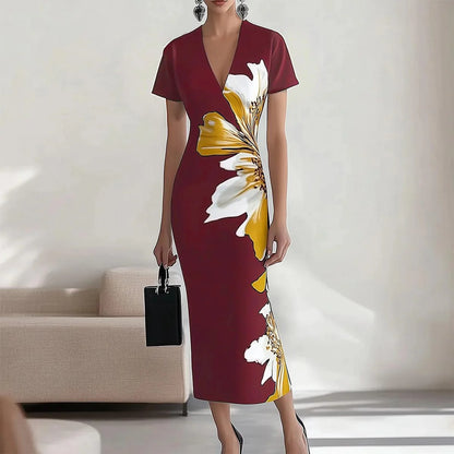 Elegant Floral Print Sleeveless Maxi Dress