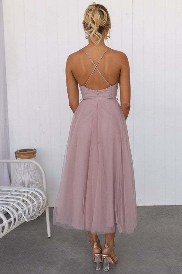 Alexa Elegant Chiffon Suspenders Party Maxi Dress