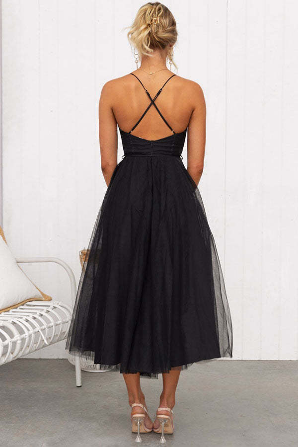 Alexa Elegant Chiffon Suspenders Party Maxi Dress
