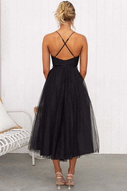 Alexa Elegant Chiffon Suspenders Party Maxi Dress