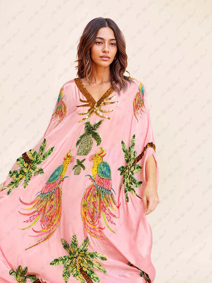 Leah Coconut Print Drop Shoulder Dress