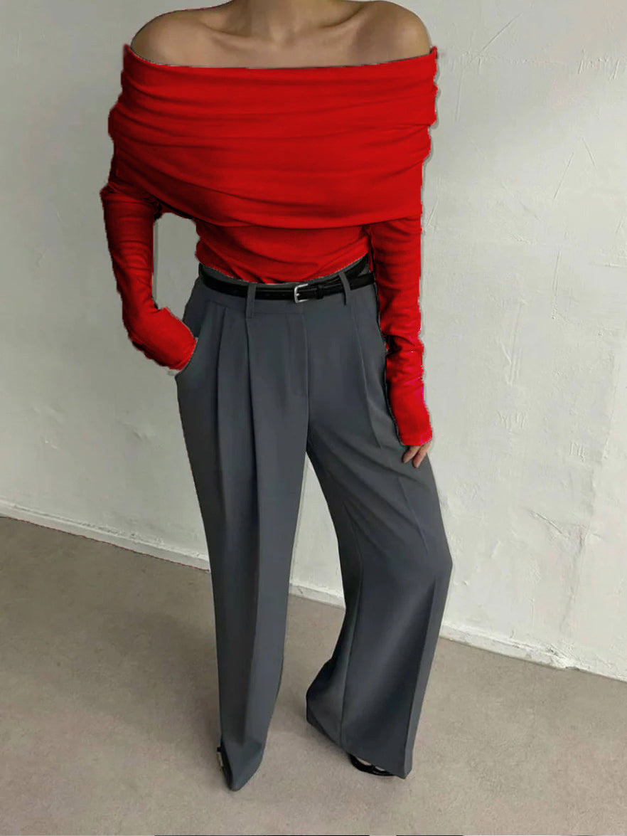 Nora One-shoulder Chest-wrap Sweater