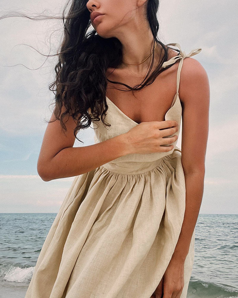 Sophia Chic V-neck strapless backless dress