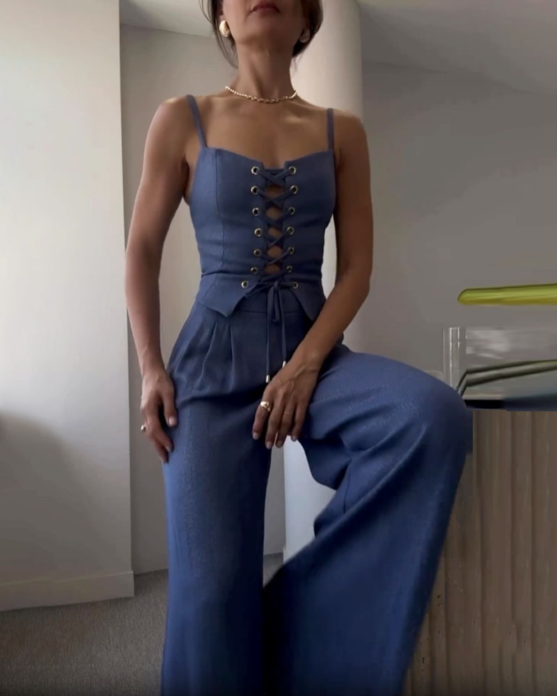 Avery Lace-Up Two-Piece Set