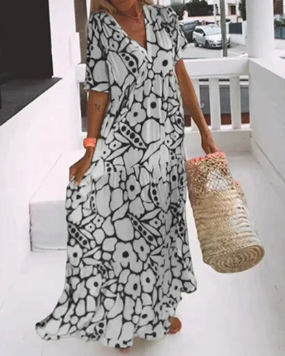 Amma Summer Long Dress with Flowing Cut