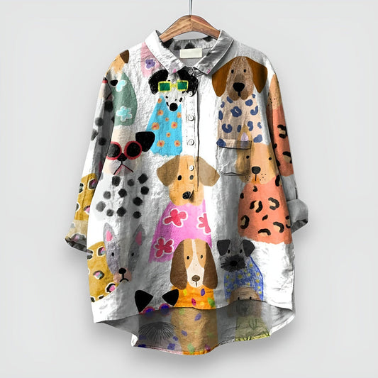 Alice Elegant Women's Shirt with Art Print