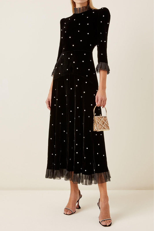Riley Elegant Velvet Long Sleeve Gown