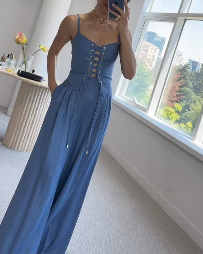 Avery Lace-Up Two-Piece Set