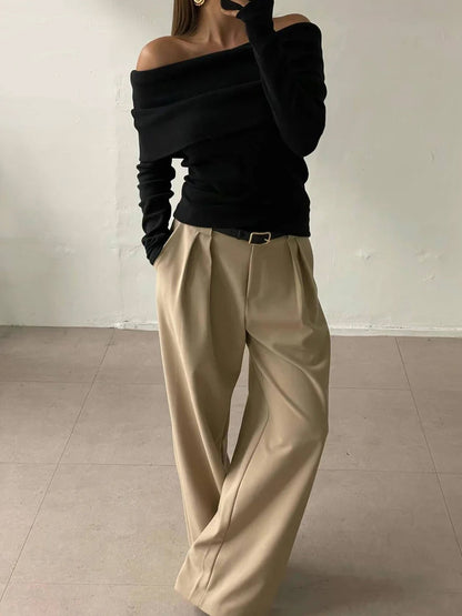 Nora One-shoulder Chest-wrap Sweater