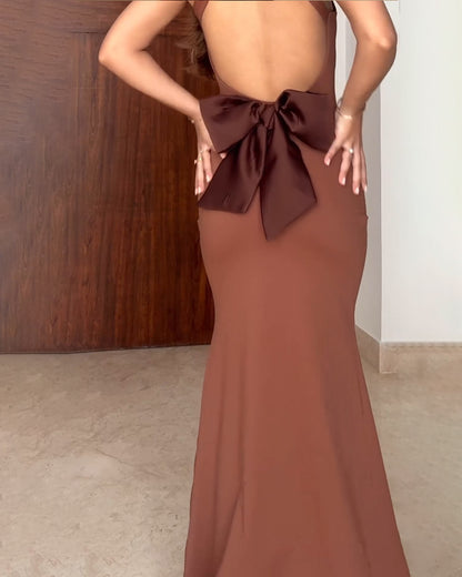 Sexy Backless Bow Dress
