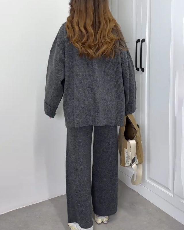 Clara - Casual Crewneck Sweater & Pants Two-piece Set