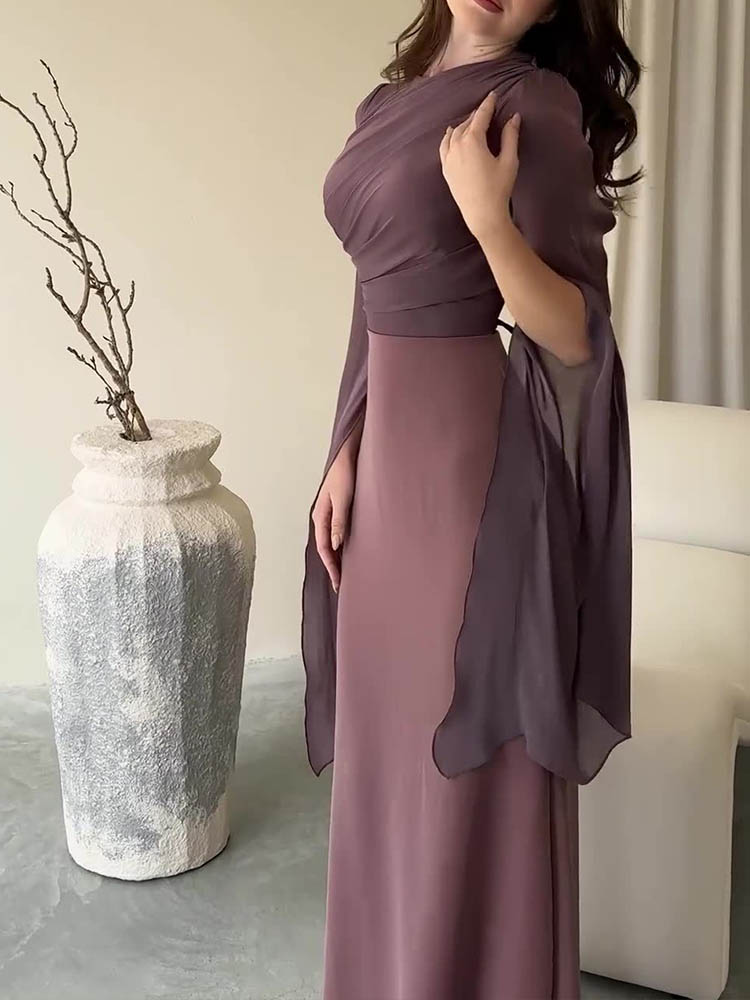 Mia Elegant Solid Color Slim Dress