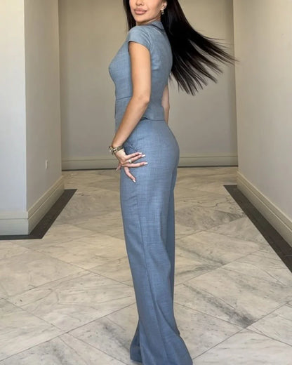 Vanessa Sleek V-Neck Pantsuit